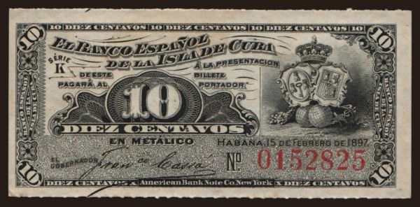 America, Cuba: 10 centavos, 1897