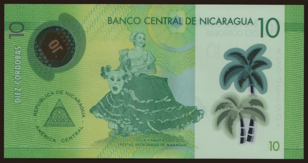 Amerika, Nicaragua: 10 cordobas, 2015