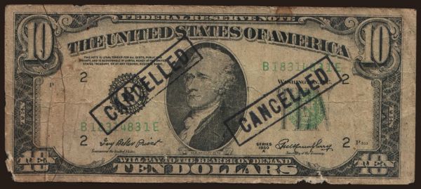 America, USA, USA, 1860-: 10 dollars, 1950, falsum