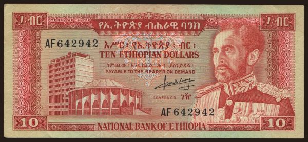 Africa, Ethiopia: 10 dollars, 1966