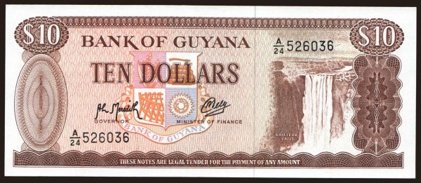 America, Guyana: 10 dollars, 1992