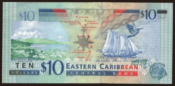 Amerika, East Caribbean States: 10 dollars, 2003, (St. Kitts)