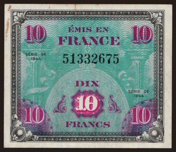 Európa, Franciaország, Franciaország - Állami kiadás - 1959: 10 francs, 1944