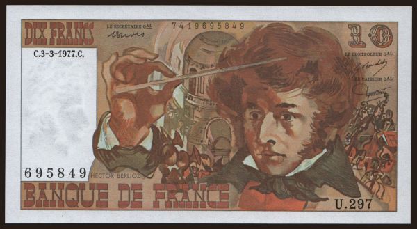 Europe, France, France - General issues 1960-: 10 francs, 1977