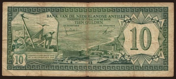 Amerika, Holandské Antily: 10 gulden, 1972