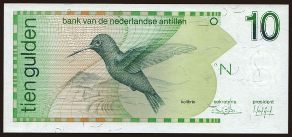 Amerika, Holland Antillák: 10 gulden, 1986