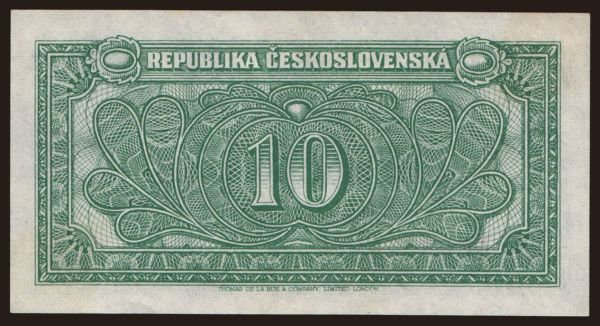 Csehszlovákia és utódállamai, Papírpénzek, 1945-51: 10 korun, 1945