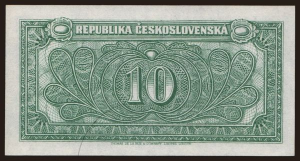 Csehszlovákia és utódállamai, Papírpénzek, 1945-51: 10 korun, 1945