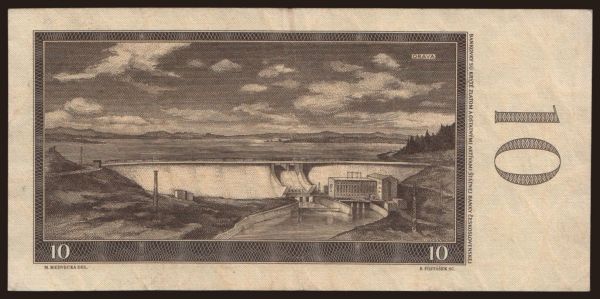 Czechoslovakia and successor states, Paper money from 1953 to 1989: 10 korun, 1960