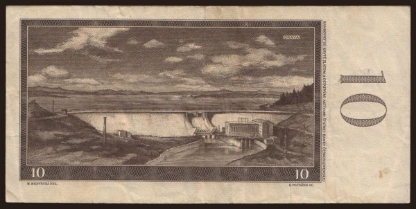 Czechoslovakia and successor states, Paper money from 1953 to 1989: 10 korun, 1960