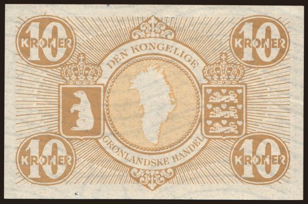 Europe, Greenland: 10 kroner, 1953