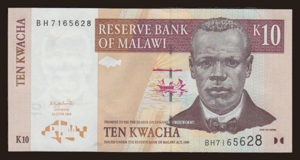 Afrika, Malawi: 10 kwacha, 2004