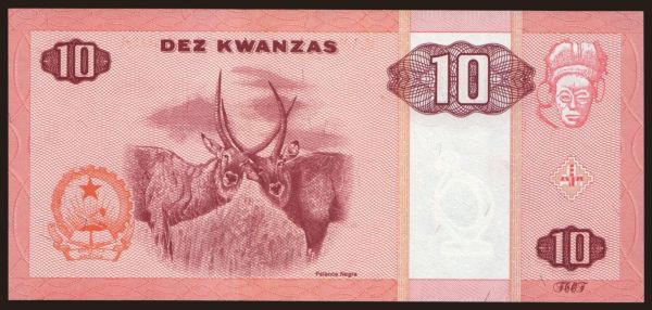 Afrika, Angola: 10 kwanzas, 1999