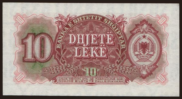 Európa, Albánsko: 10 leke, 1957