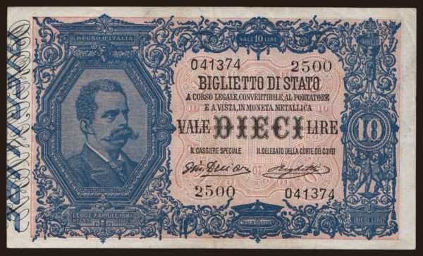 Európa, Olaszország, Olaszország - Állami kiadás -1946: 10 lire, 1915