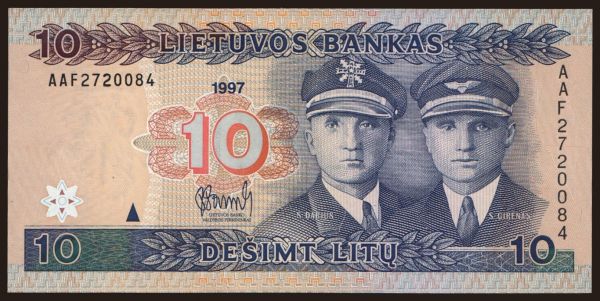 Europe, Lithuania: 10 litu, 1997