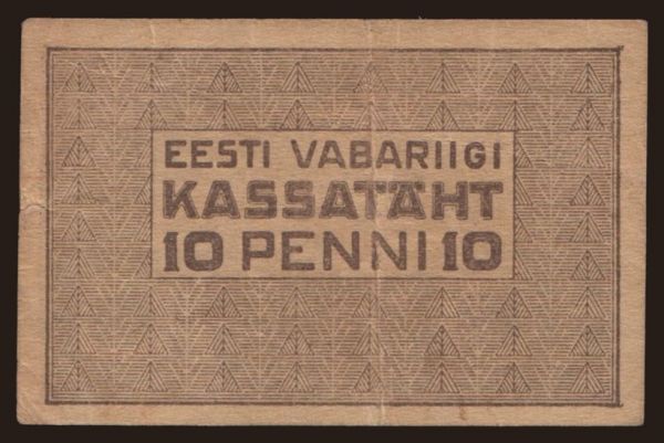 Európa, Észtország: 10 penni, 1919