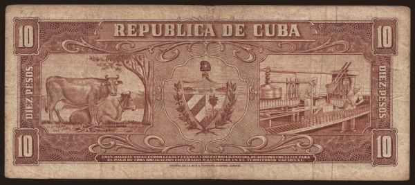 America, Cuba: 10 pesos, 1956