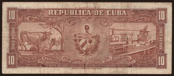 Amerika, Kuba: 10 pesos, 1958