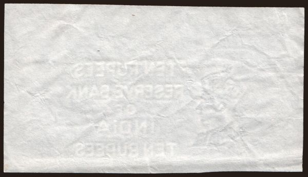 Ázia, India: 10 rupees, 1937, paper