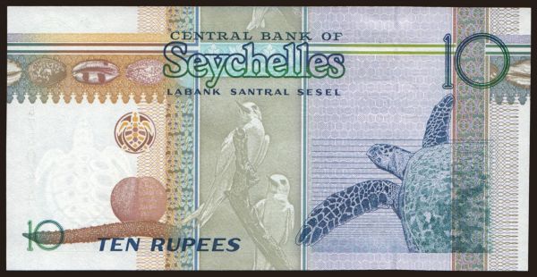 Afrika, Seychelles: 10 rupees, 1998