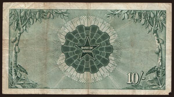 Afrika, Ghana: 10 shillings, 1961