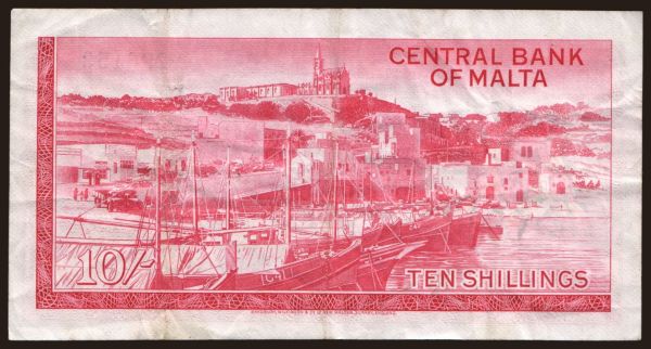 Europe, Malta: 10 shillings, 1967