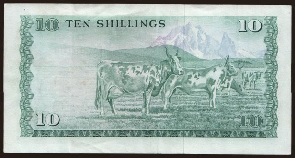 Afrika, Kenya: 10 shillings, 1977