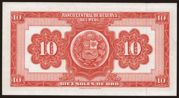 Amerika, Peru: 10 soles, 1961