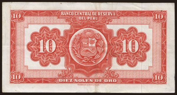 Amerika, Peru: 10 soles, 1962