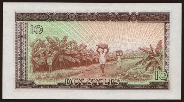 Afrika, Guinea: 10 sylis, 1971