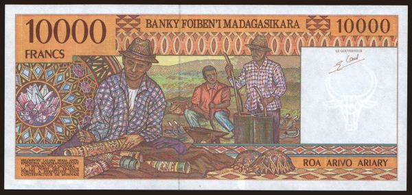 Africa, Madagascar: 10.000 francs, 1995