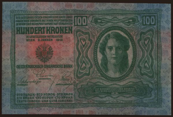 Austria and Austro-Hungary, Kronen/Korona (1900-18): 100 Kronen, 1912