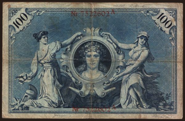 Németország, Reichsbanknoten (1874-1914): 100 Mark, 1908