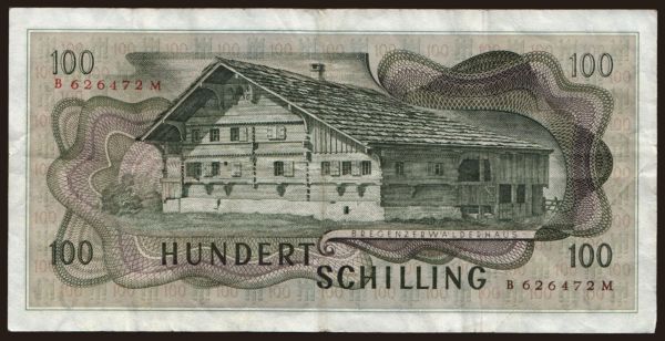 Austria and Austro-Hungary, Schilling (1924-): 100 Schilling, 1969