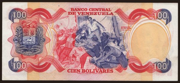 America, Venezuela: 100 bolivares, 1980