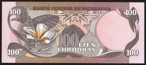 America, Nicaragua: 100 cordobas, 1984