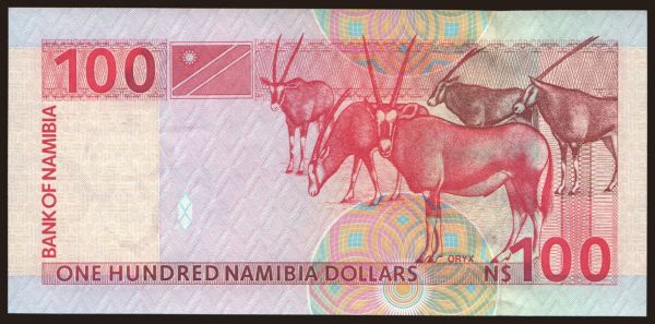 Afrika, Namibia: 100 dollars, 1999