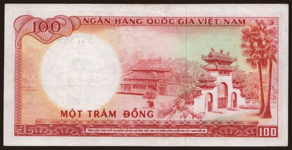 Ázsia, Dél-Vietnam: 100 dong, 1966