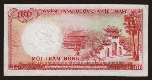 Asia, Viet Nam South: 100 dong, 1966, demon''s head