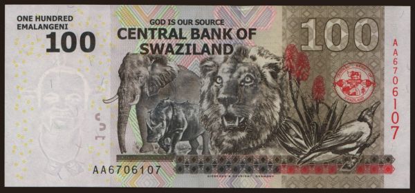 Afrika, Swaziland: 100 emalangeni, 2010