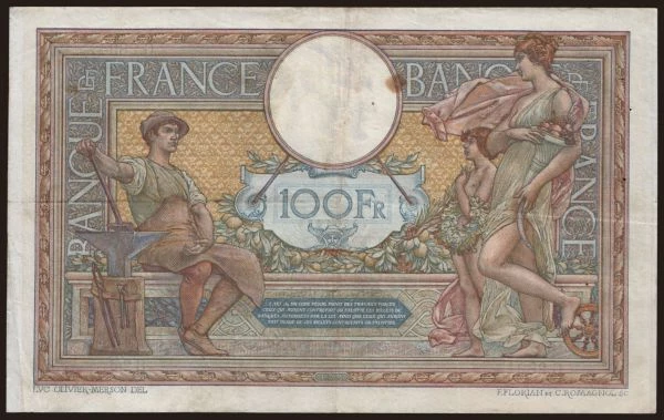 Európa, Francúzsko, Francúzsko - Štátna emisia -1959: 100 francs, 1915