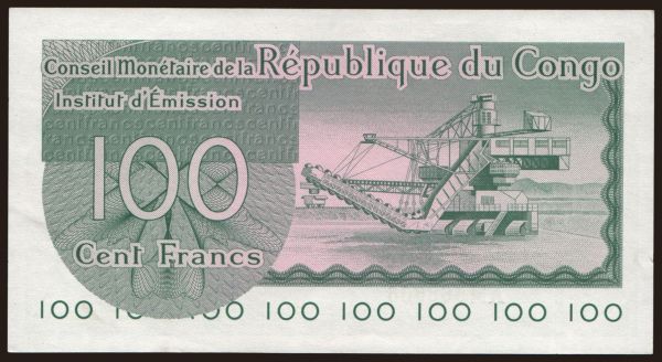 Afrika, Zaire - CDR: 100 francs, 1963