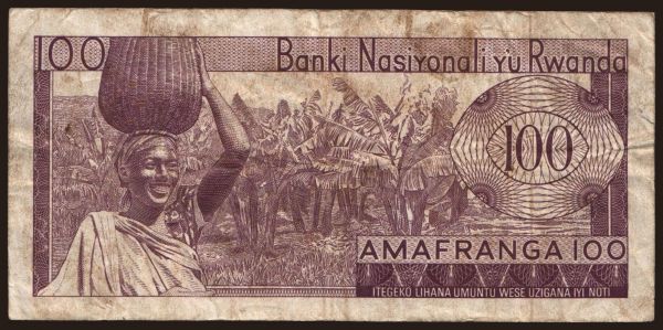 Afrika, Rwanda: 100 francs, 1964