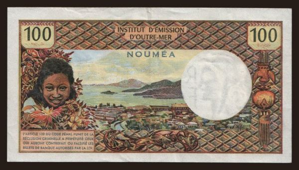 Australia and Oceania, New Caledonia: 100 francs, 1971