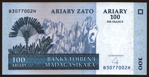 Afrika, Madagaskar: 100 francs, 2004