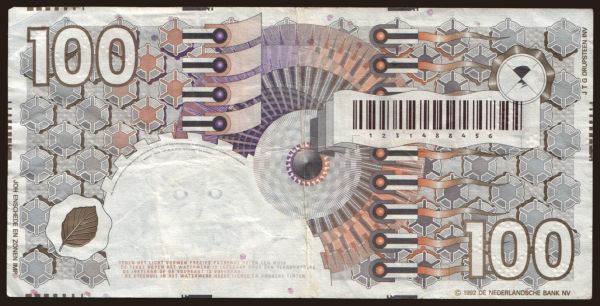 Európa, Hollandia: 100 gulden, 1992