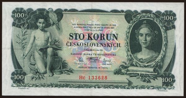 Czechoslovakia and successor states, First Republic, 1919-38: 100 korun, 1931