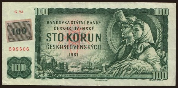 Czechoslovakia and successor states, Czech Republic: 100 korun, 1961(93)