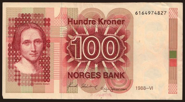 Europe, Norway: 100 kroner, 1986